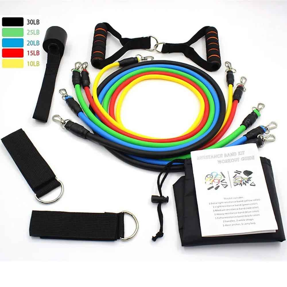 11Pcs Fitness Resistance Bands Set