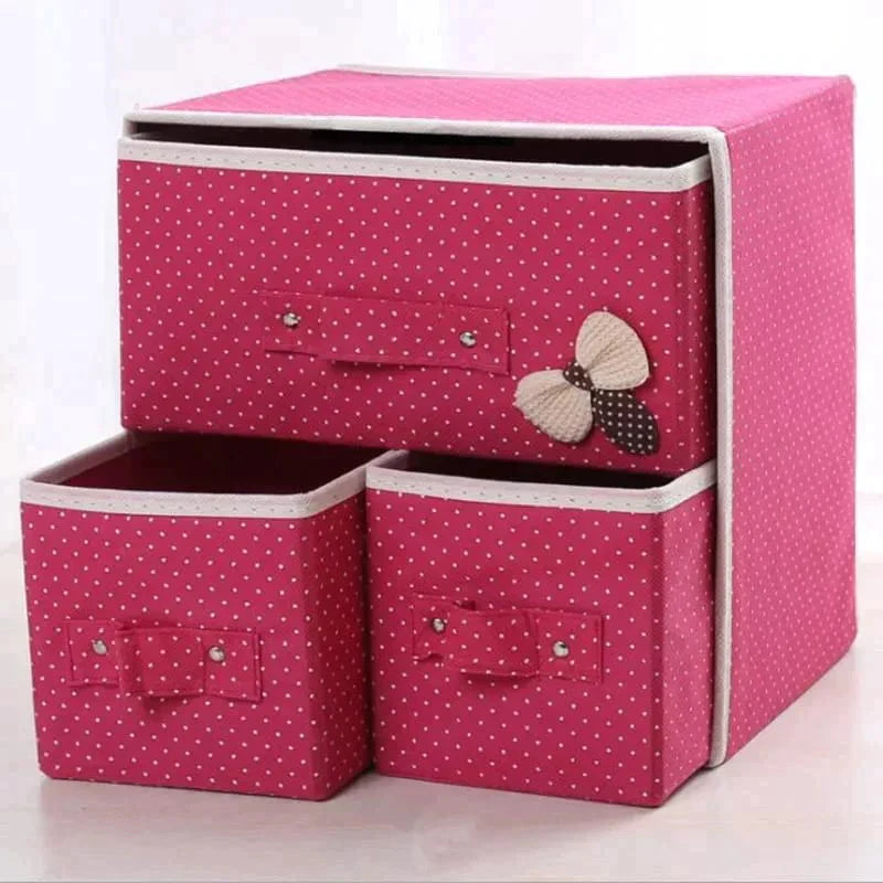 3 DRAWER FABRIC FOLDING STORAGE ORGANIZER