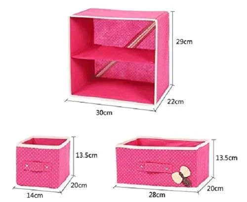 3 DRAWER FABRIC FOLDING STORAGE ORGANIZER