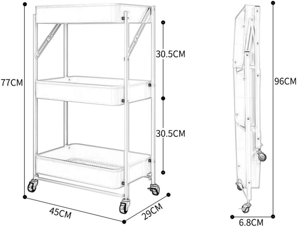 3 Tier Kitchen Shelf Folding Trolley