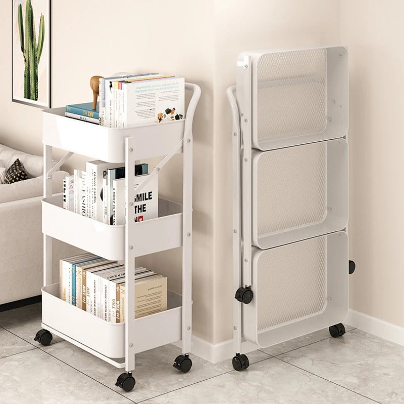 3 Tier Kitchen Shelf Folding Trolley