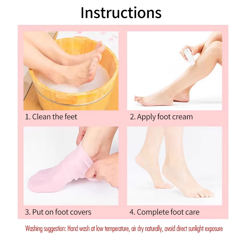 1 Pair Silicone Moisturizing Gel Heel Socks