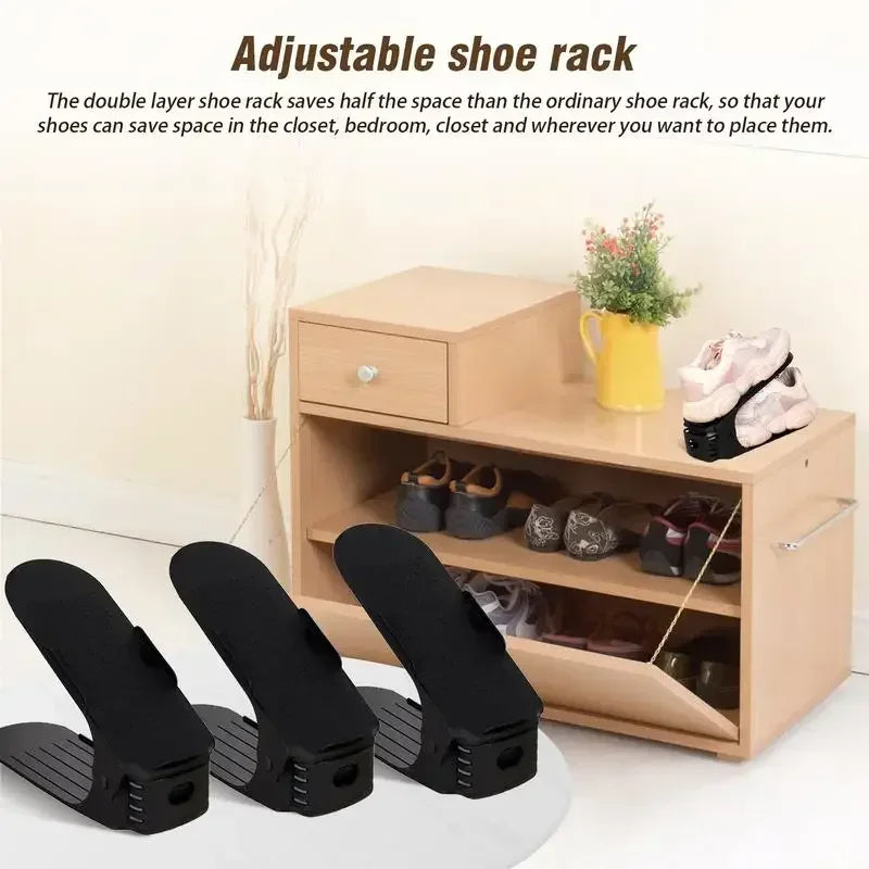 Adjustable Shoe Stacker Shoe Slots.