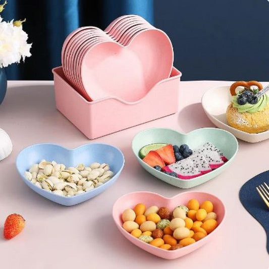 8Pcs Heart Shaped Spit Bone Dish Plates