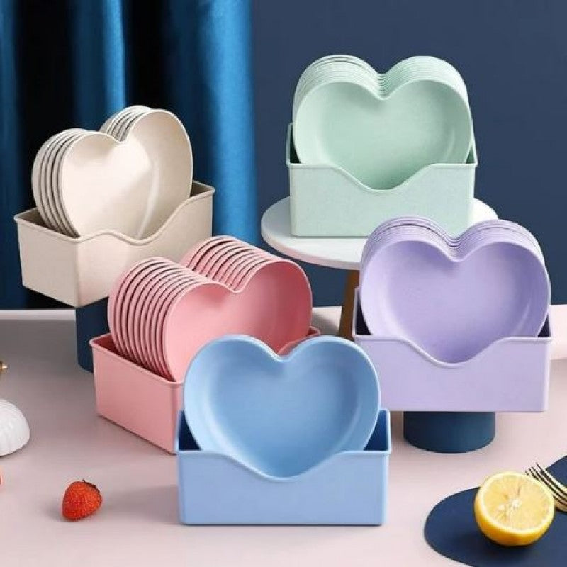 8Pcs Heart Shaped Spit Bone Dish Plates