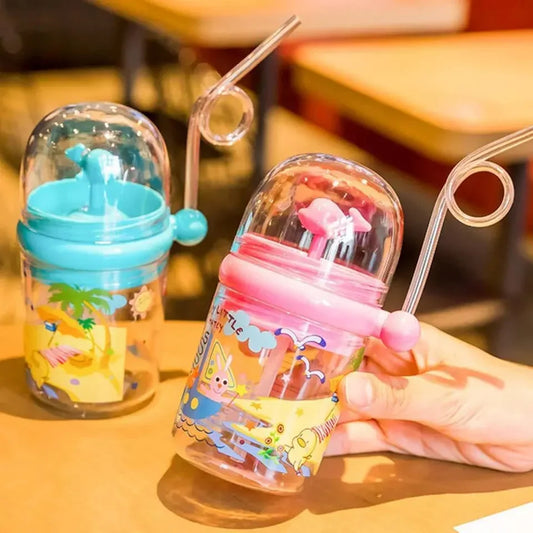 Cartoon Baby Feeding Cup With Straw Water Bottle