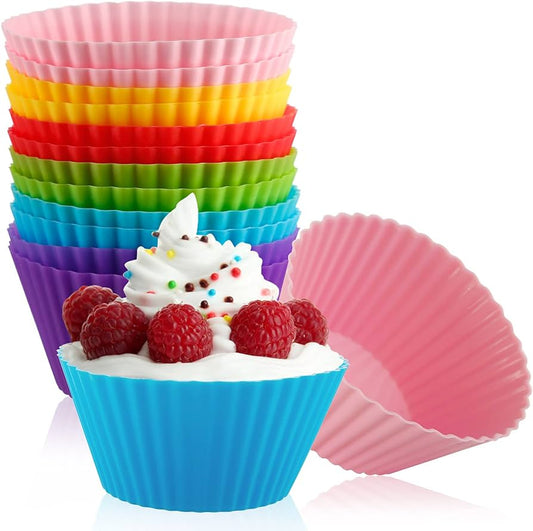 12 Pcs Cup Cake Mould Set Silicone