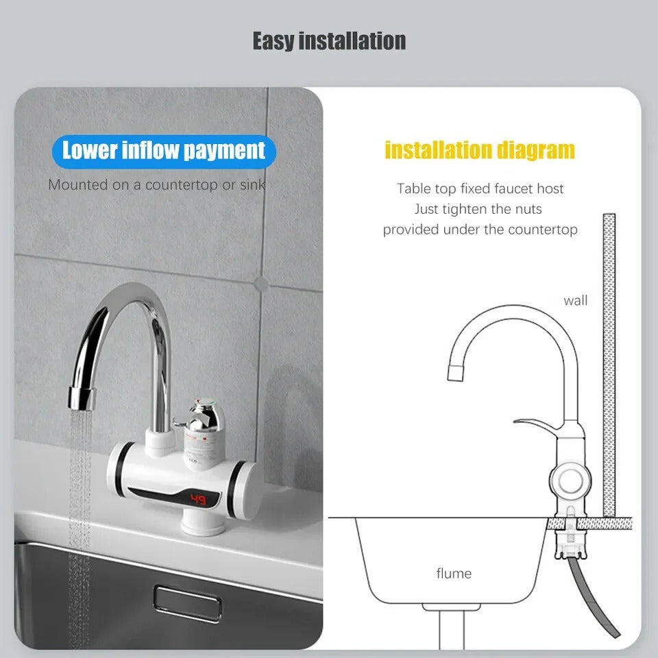 Electric Water Heater Faucet Tap With Display