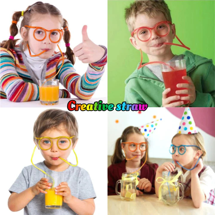 Creative Eyeglasses Straw Drinking